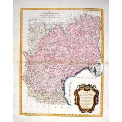 Carte des Gouvernements de Languedoc, de Foix et de Roussillon.