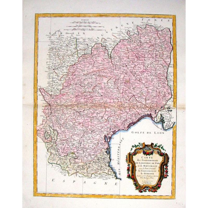 Carte des Gouvernements de Languedoc, de Foix et de Roussillon.