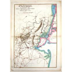 Partie Septentrionale du New-Jersey, et Positions des Armées Américaine et Britannique Après le Passage de la Rivière du Nord, en 1776