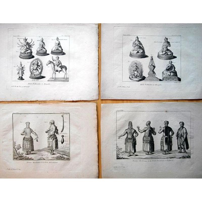 Set of 9 plates from "Voyage de Pallas".