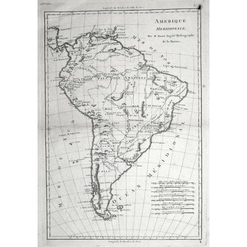 Old map image download for Amerique Meridionale / par M. Bonne, Ingén.r Hydrographe de la Marine.