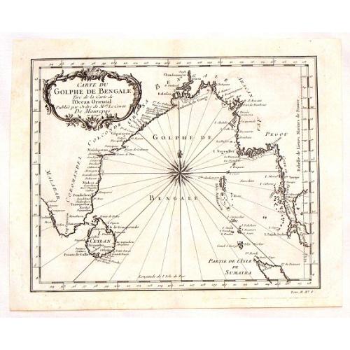 Old map image download for Carte du Golphe de Bengale Tire de la Carte de L'Ocean Oriental.