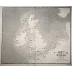 Tidal Chart of the British Seas showing the progress of the Wave of High water .