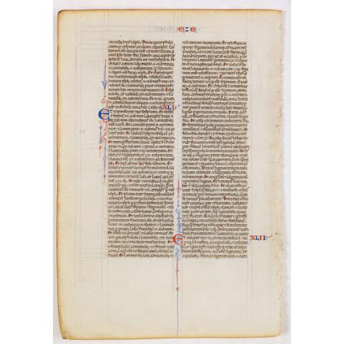 Old map image download for Leaf from a 13th. century Parisian pocket-bible.