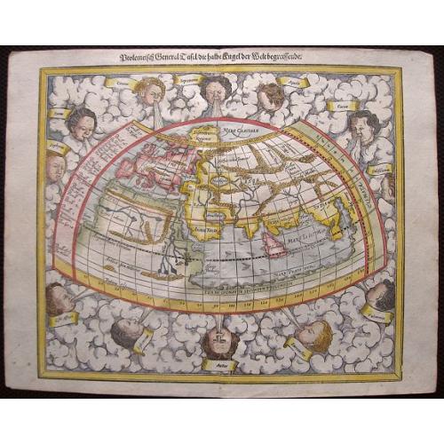 Old map image download for Ptolemeisch General Tafel, die halbe Kugel der Welt begreissende. . .