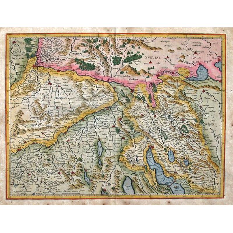 [Northern Switzerland with Basel, Zurich, etc.] per Gerardum Mercatorem.