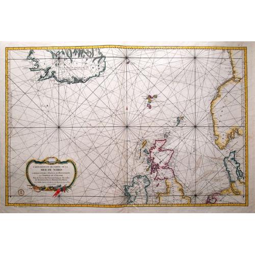 Old map image download for Carte Réduite de Partie de la Mer du Nord comprise entre L'Ecosse, Le Dannemark, La Norwege et l'Islande.