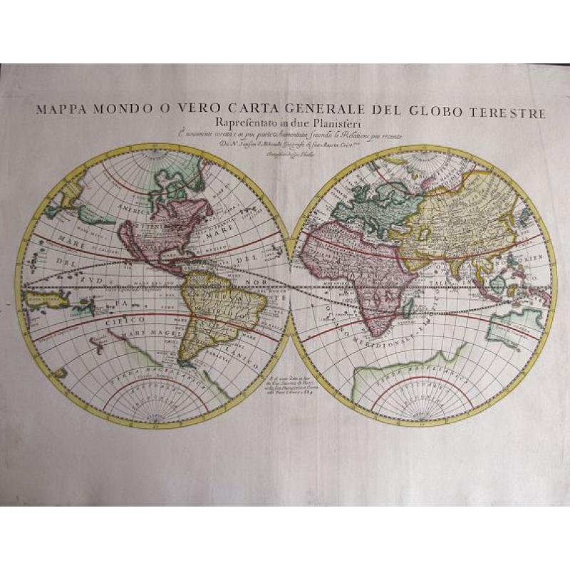 Mappa Mondo o vero carta generale del globo terestre.