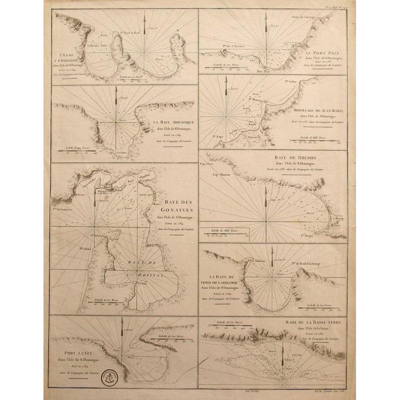 L'Anse a Chouchou; Le Port Paix; Mouillage de Jean- Rabel; La Baye Moustique; Baye de Tiburon; Baye des Gonayves; La Baye du Fond de la Grange; Port a l'Écu; rade de la Basse-Terre