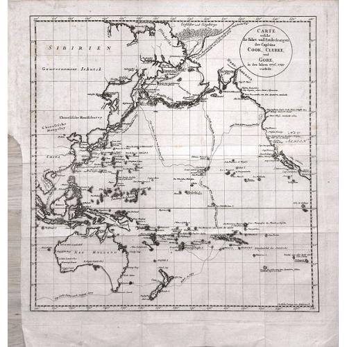 Old map image download for Carte welche die Fahrt und Endeckungen der Capitäns Cook, Clerke und Gore in den Iahren 1776 - 1780 vorstellt