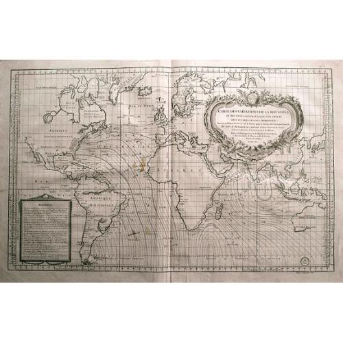 Old map image download for Carte des variations de la boussole...