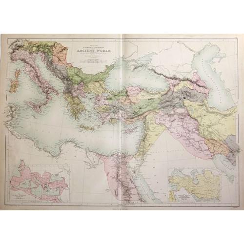 Old map image download for Map of the Principle Countries of the Ancient World extending from the Alps to the Southern Frontier of Egypt.