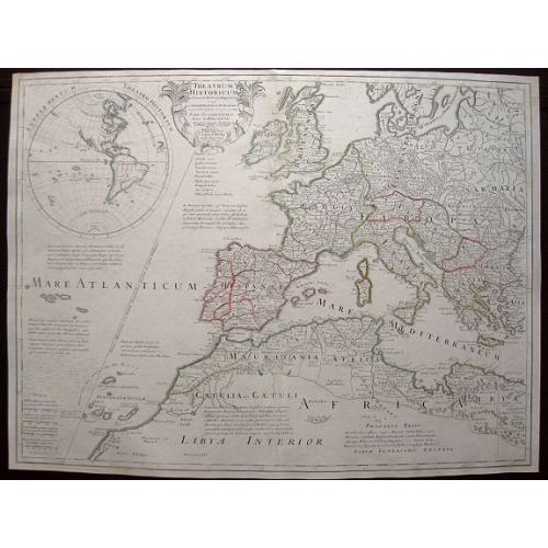 Old map image download for Theatrum Historicum .. Romani tu Barbarorum.. Pars Occidentalis..