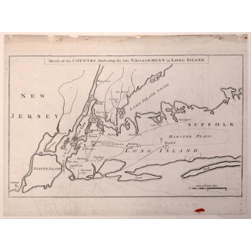 Old map image download for Sketch of the Country Illustrating the Late Engagement in Long Island.