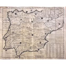 Carte Historique Et Geographique Des Royaumes D Espagne Et De Portugal Divises Selon Leurs Royaume et Provinces