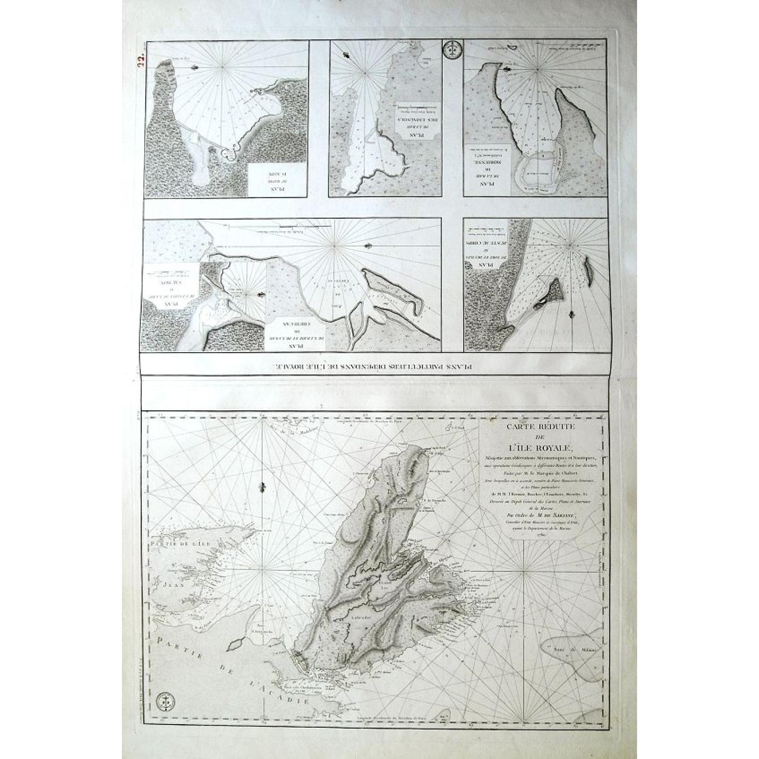 Plans particuliers dependans de l'Île Royale & Carte réduite de l'Île Royale...