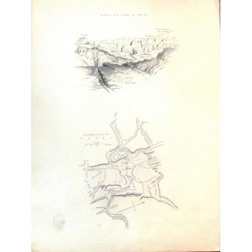 Old map image download for [Bird's-Eye View of Petra] and [Ground Plan of Petra]