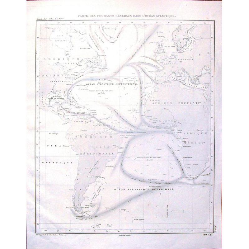 Carte des Courants Generaux dans L'Ocean Anlantique.