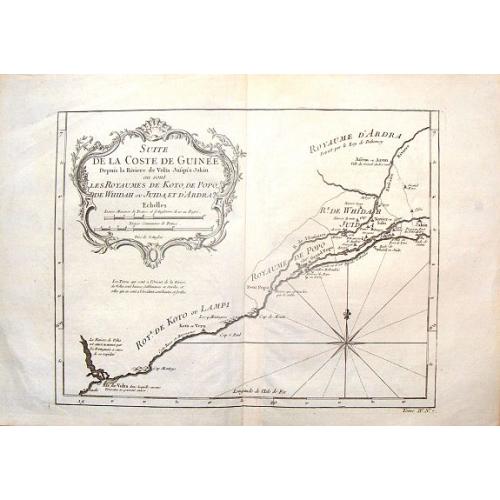 Old map image download for Suite de la Coste de Guinnee Deouis la Riviere de Volta Jusqu'a Jakin.