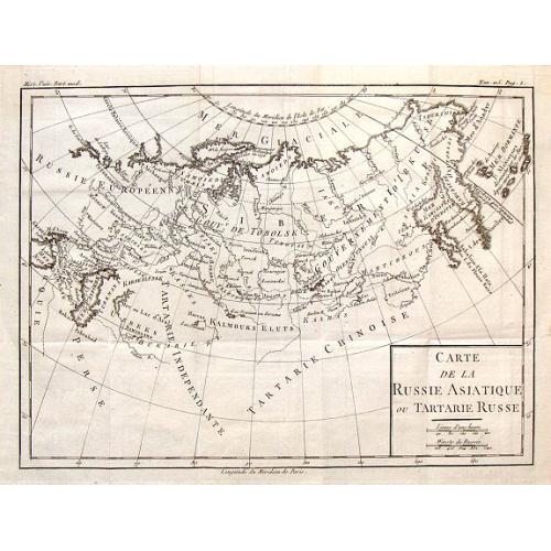 Old map image download for Carte de la Russie Asiatique ou Tartarie Russe.