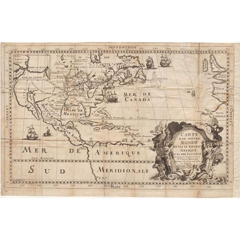 Carte d'un Nouveau Monde, entre le Nouveau Mexique et la Mer Glaciale ...