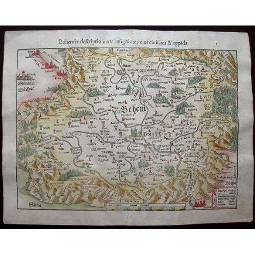 Old map image download for Bohemiae descriptio iuxta insigniores eius civitates & oppida