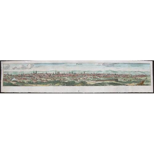 Old map image download for Paris.