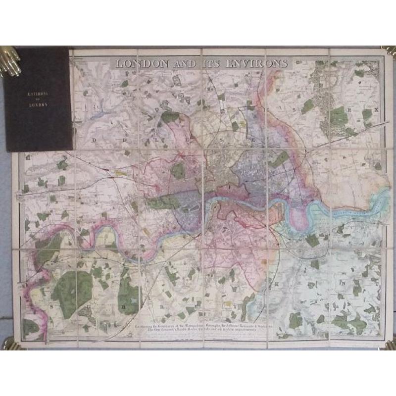 London And Its Environs. Containing the Boundaries of the Metropolitan Boroughs, the different Railroads & Stations, The New Cemetaries, Roads, Docks, Canals, and all modern improvements ...