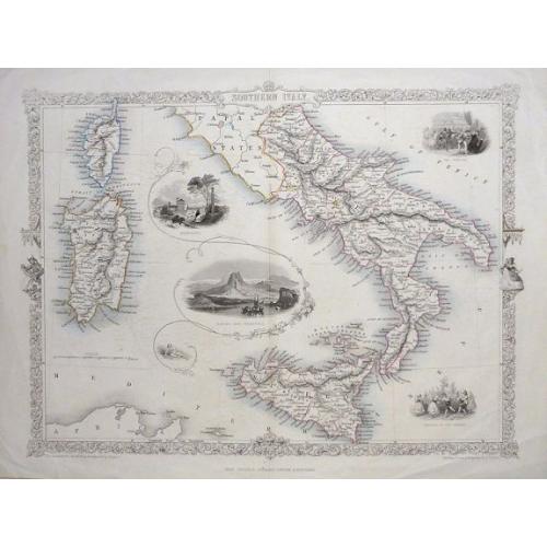 Old map image download for Southern Italy.