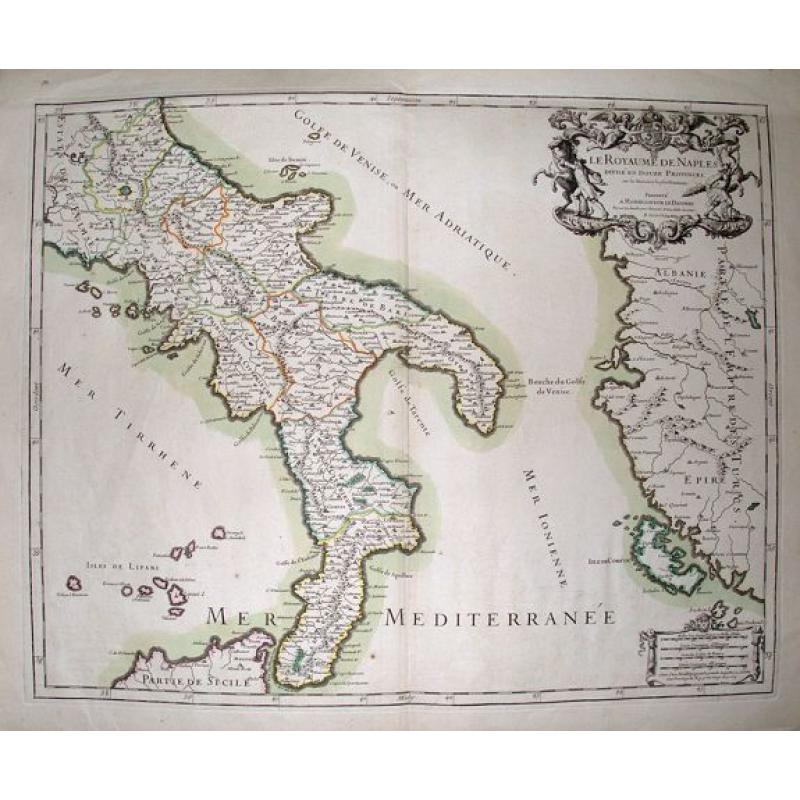 Le Royaume De Naples Divisé En Douze Provinces.
