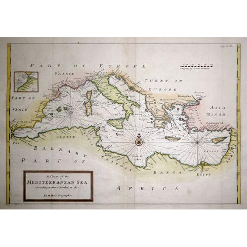 Old map image download for A Chart of the Mediterranean Sea According to Monsr. Berthelot &c. 