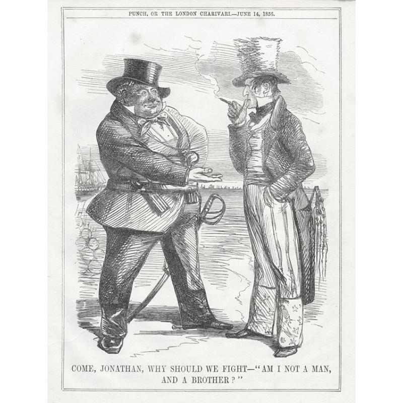 A set of 15 humorous prints. 1846, 1856, 1862, 1863, 1864, 1865, 1866. All with American, Civil War, Oregon Treaty and Abraham Lincoln interest 