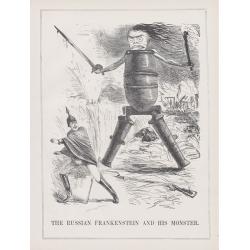 A set of 16 humorous woodblock prints from the Russian Empire's war with the French and British Empire's.