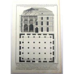 Plan et Coupe du Reservoir Nome le Chateau d'Eau Qui est a Versailles du Cote de la Chapelle.