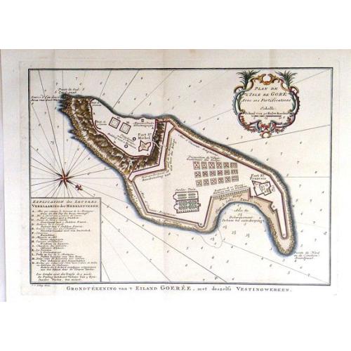 Old map image download for Plan de L'Isle de Gore avec ses Fortifications.