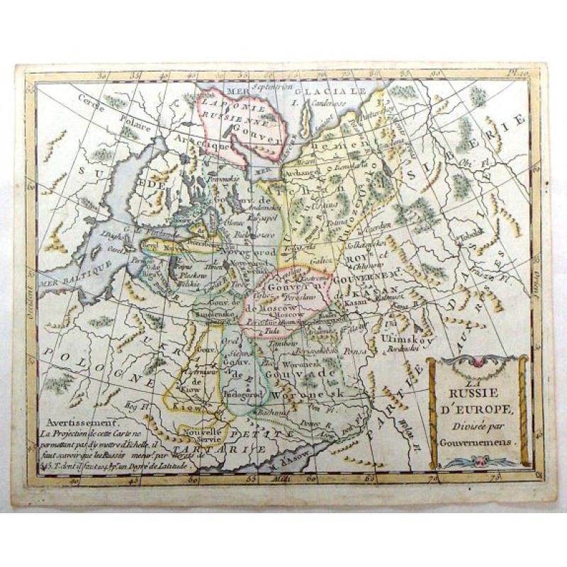 La Russie d'Europe, Divisee par Gouvernemens.