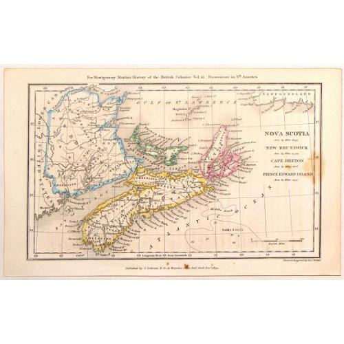 Old map image download for Nova Scotia, New Brunswick, Cape Breton & Prince Edward Island.