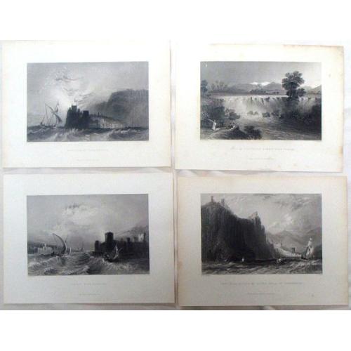 Old map image download for Four Bartlett steel engraved prints of marine scenes.