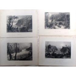 Four Bartlett steel Engravings - North American Rivers.