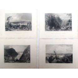 Four Bartlett steel engravings featuring North East American scenes.