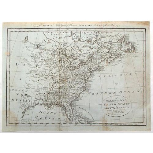 Old map image download for A Correct Map of the United States of North America Including the British and Spanish Territories, Carefully Laid Down Agreeable to the Treaty of 1784