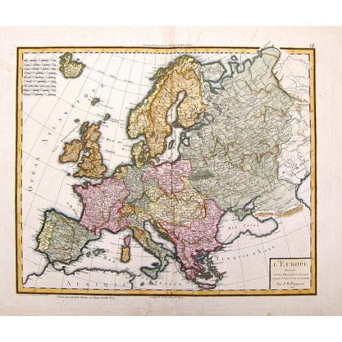 Old map image download for L'Europe Divisee en Ses Principaux Etats et D'Apres le Traite de Paix de Luneville.