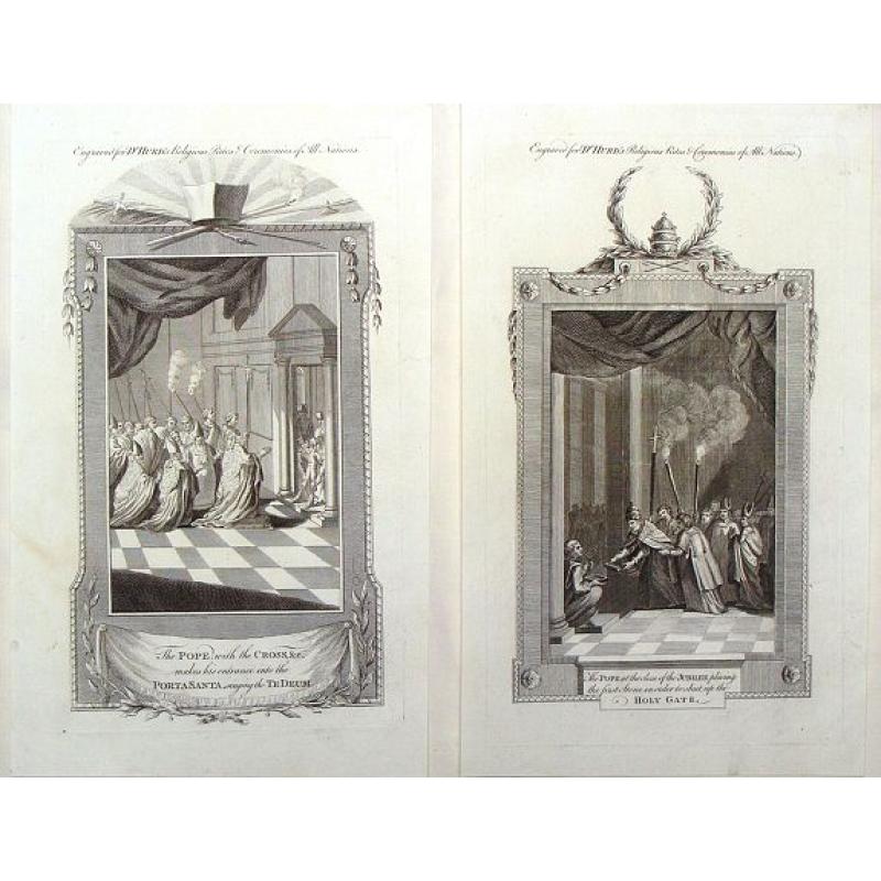 The Pope With the Cross / The Pope at the Close of the Holy Gate Jubilee. (Lot of 2 engeravings)  