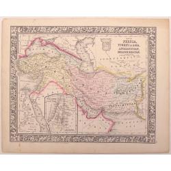 Map of Persia, turkey in Asia,,Afghanistan, Beloochistan.