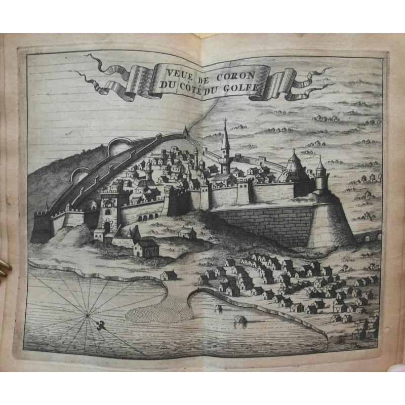 Memoires, historiques & geographiques du Royaume de la Moree, Negrepont, & des places maritimes jusques à Thessalonique. Recueillis & enrichis des cartes des païs & des plas des places.