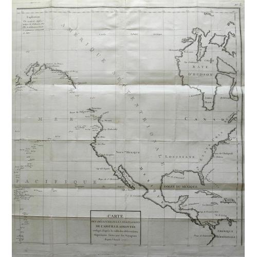 Old map image download for Carte des declinaisons et inclinaisons de l'aiguille aimantée...1775.