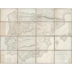 Carte-Itinéraire de l'Espagne et du Portugal dressée par ordre de S. E. M. Le Maréchal Duc de Bellune Ministre de la Guerre sous la direction de M. Le Lieutenant Général Comte Guilleminot, Directeur Général du Dépôt de la Guerre.