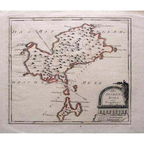 Old map image download for Die Inseln Iviza und Formentera.