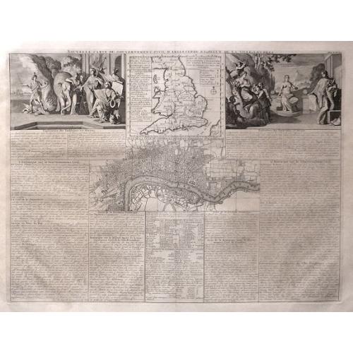 Old map image download for Nouvelle Carte du Gouvernement Civil, d'Angleterre et de celuy de la Ville de Londres.