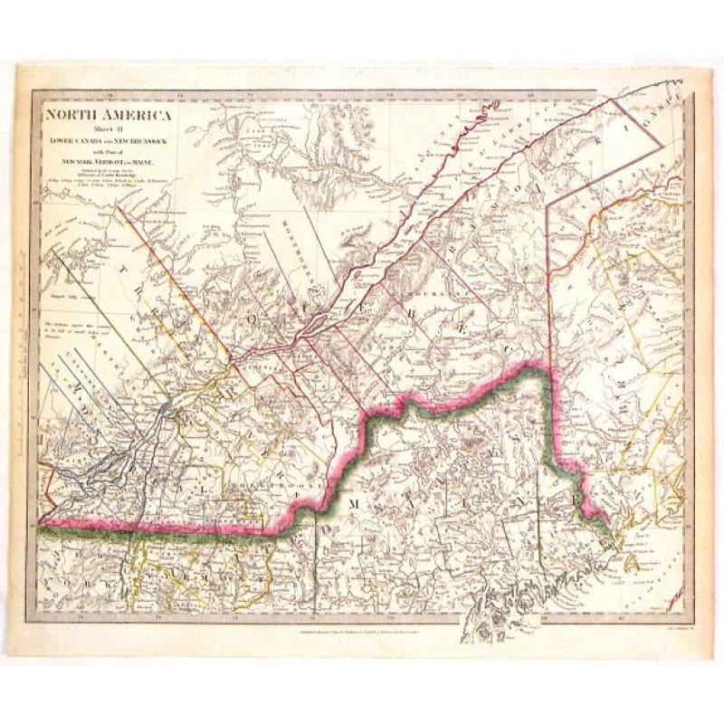 North America (Sheet II) Lower Canada and New Brunswick with a Part of New York, Vermont and Maine.